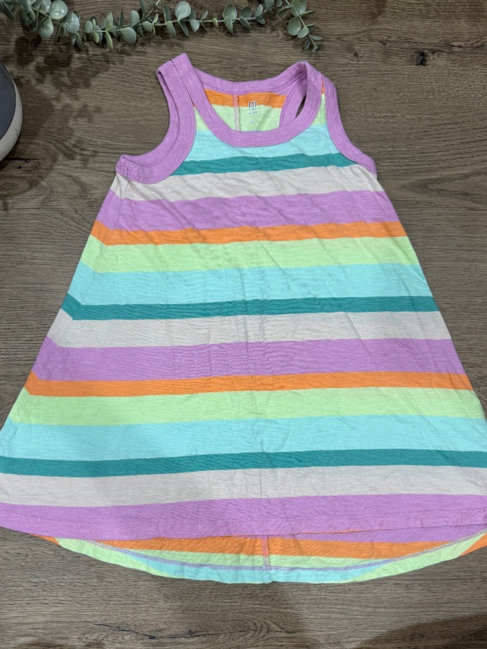 Gap Kids Girls XS 4-5 Rainbow Striped Sleeveless Tank Dress